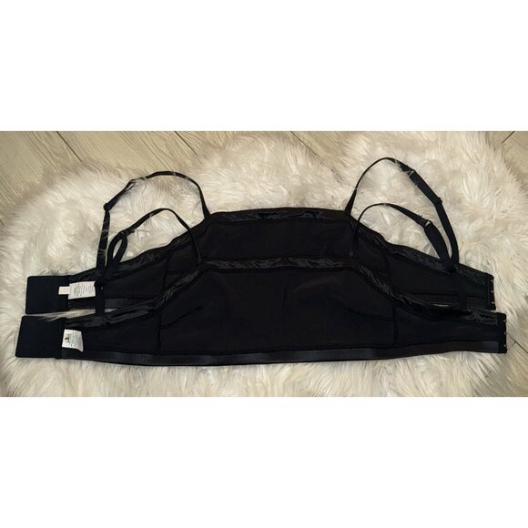 2 Aerie Shiny Bandeau Bralettes Bras Unlined Wire Free Womens S Small Black - Picture 4 of 5